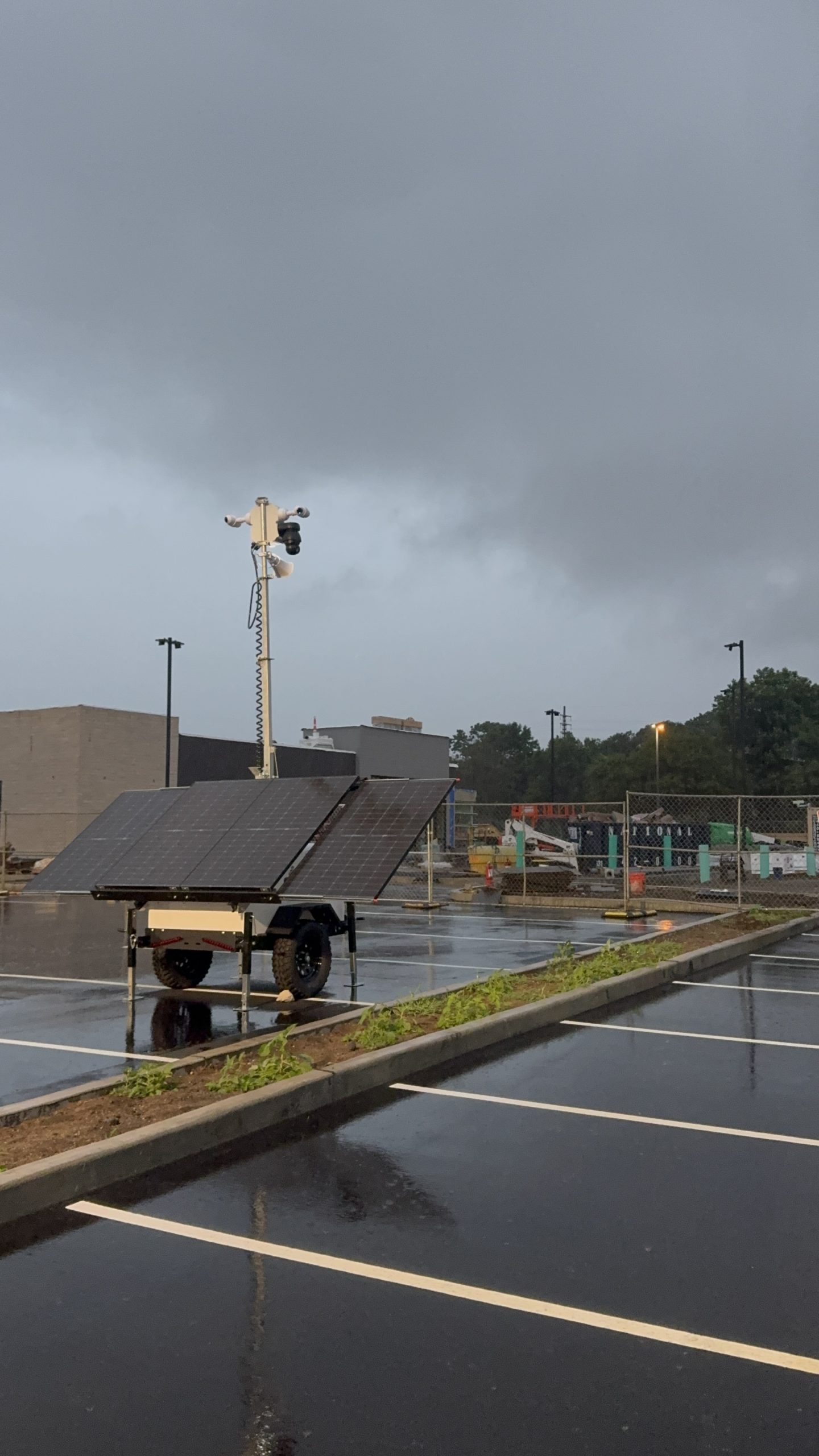 Mobile Surveillance Tower being used in a parking area