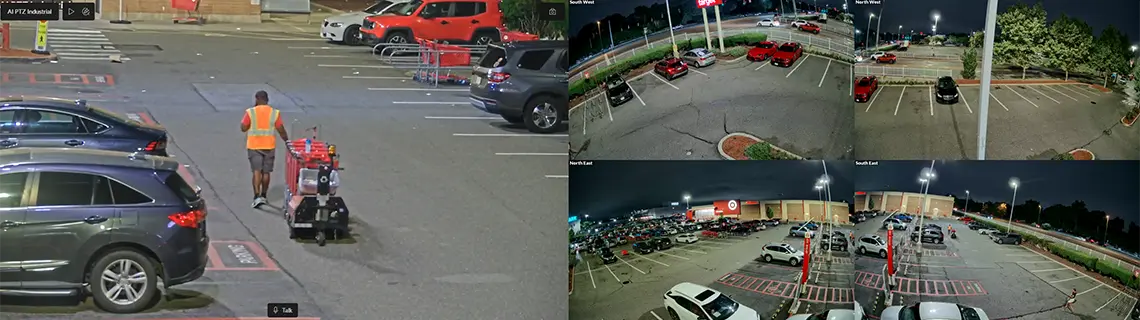 Mobile Surveillance Camera views displayed in HD on a monitor